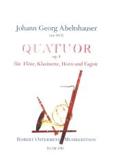 Abeltshauser, Johann Georg: Quatuor op.4 für Flöte, Klarinette, Horn und Fagott, Partitur und Stimmen 