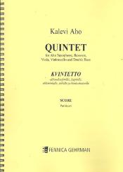 Aho, Kalevi: Quintet for alto saxophone, bassoon, viola, cello and double bass, score 