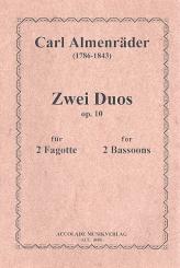 Almenräder, Carl: 2 Duos op.10 für 2 Fagotte Partitur und Stimmen 