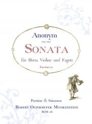 Anonymus: Sonate D-Dur für Horn, Violine und Fagott Partitur und Stimmen 