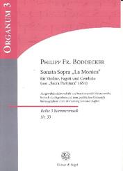 Böddecker, Philipp Friedrich: Sonata sopra 'La Monica' g-Moll für Violine, Fagott und Cembalo, Partitur und Stimmen 