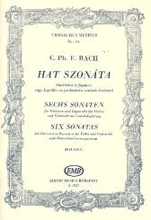 Bach, Carl Philipp Emanuel: 6 Sonaten für Klarinette und Fagott oder für Violine und Violoncello, und Cembalo,   Partitur und 3 Stimmen 