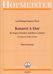 Bach, Carl Philipp Emanuel: Konzert A-Dur für Fagott, Streicher und Bc, für Fagott und Klavier 