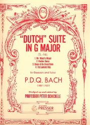 Bach, P.D.Q. alias Schickele, Peter: Dutch Suite in D Major for bassoon and tuba,  score 