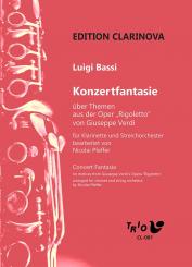 Bassi, Luigi: Konzertfantasie über Themen aus der Oper 'Rigoletto' für Streichorchester und Klarinette, Partitur 