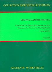 Beethoven, Ludwig van: 2 Romanzen op.40 und op.50 für Fagott und Streichquartett, Partitur und Stimmen 