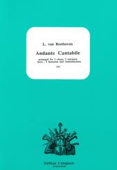 Beethoven, Ludwig van: Andante cantabile für 2 Ob, 2 Klar, Horn, 2 Fag, Kontrafagott, Partitur+Stimmen 