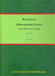 Beethoven, Ludwig van: Bläserquintett Es-Dur op.71 für Flöte, Oboe, Klarinette, Horn in F und Fagott, Partitur und Stimmen 