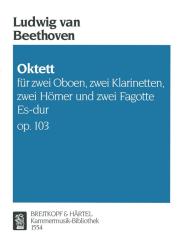 Beethoven, Ludwig van: Oktett Es-Dur op.103 für 2 Oboen, 2 Klarinette, 2 Hörner und 2 Fagotte, Stimmen 