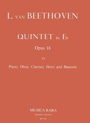 Beethoven, Ludwig van: Quintett Es-Dur op.16 für Klavier, Oboe, Klarinette, Horn and Fagott, Partitur und Stimmen 