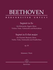 Beethoven, Ludwig van: Septett in Es op.20 für Klarinette, Fagott, Horn, Violine, Viola, Violoncello und Kontrabass, Stimmen 