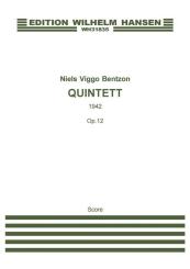 Bentzon, Niels Viggo: Quintett op.12 (1942) for flute, oboe, clarinet, bassoon, piano concertant, score (large size) 