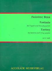 Berr, Frederic: Fantasie B-Dur für Fagott und Streichquartett Partitur und Stimmen 