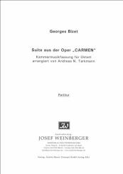 Bizet, Georges: Suite aus der Oper Carmen Klarinette,Fagott, Horn, 2 Violinen, Viola, Violoncello und Kontrabass, Partitur 