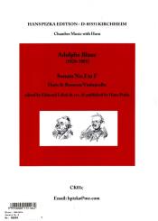 Blanc, Adolphe: Sonata F major no.3 for horn and bassoon (cello), score 