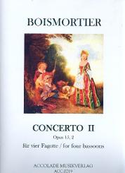 Boismortier, Joseph Bodin de: Concerto c-Moll op.15,2 für 4 Fagotte Partitur und Stimmen 