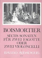 Boismortier, Joseph Bodin de: 6 Sonaten op.14 für 2 Fagotte (Violoncelli), Spielpartitur 