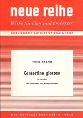 Brand, Theo: Concertino giocoso für Streicher (Blockflöten) und Schlaginstrumente, Partitur 
