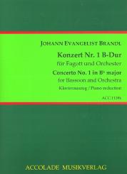 Brandl, Johann Evangelist: Konzert B-Dur Nr.1 für Fagott und Orchester für Fagott und Klavier 
