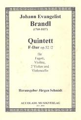Brandl, Johann Evangelist: Quintett F-Dur op.52,2 für Fagott, Violine, 2 Violen und Violoncello, Partitur und Stimmen 