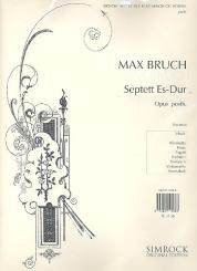 Bruch, Max: Septett Es-Dur op.posth. für Klarinette, Horn, Fagott, 2 Violinen, Violoncello und Kontrabaß, Stimmen 