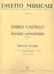 Castello, Dario: Settima sonata für Violine (Blockflöte), Fagott (Violoncello) und Bc 