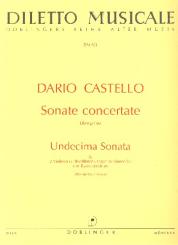 Castello, Dario: Undecima sonata für 2 Violinen 2 Blockflöten), Fagott (Violoncello) und Bc 