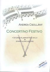Csollány, Andrea: Concertino Festivo für 2 Klarinetten und Streichorchester, Partitur und Stimmen 