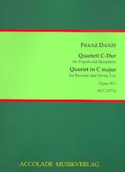 Danzi, Franz: Quartett C-Dur op.40,1 für Fagott, Violine, Viola und Violoncello, Partitur und Stimmen 