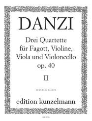 Danzi, Franz: Quartett d-Moll op.40,2 für Fagott und Streichtrio, Stimmen 