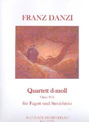 Danzi, Franz: Quartett d-Moll op.40,2 für Fagott, Violine, Viola und Violoncello, Partitur und Stimmen 