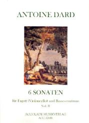 Dard, Antoine: 6 Sonaten Band 2 op.2 für Fagott (Violoncello) und Bc, Partitur und Stimmen 