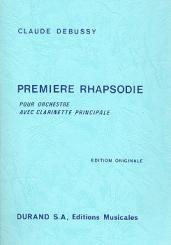 Debussy, Claude: Première rhapsodie pour orchestre avec clarinette principale, partition miniature 