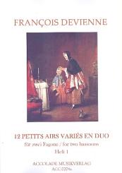 Devienne, Francois: 12 petits airs varies en duo Band 1 (Nr.1-6) für 2 Fagotte, Partitur und Stimmen 