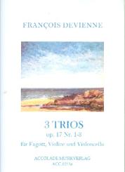 Devienne, Francois: 3 Trios op.17,1-3 für Fagott, Violine und Violoncello, Partitur und Stimmen 