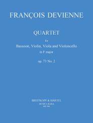 Devienne, Francois: Quartet F major op.73 no.2 for bassoon, violin, viola and cello, score and parts 