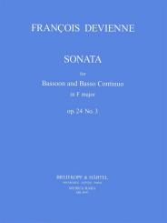 Devienne, Francois: Sonate F-Dur op.24,3 für Fagott und Bc 