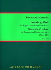 Devienne, Francois: Sonate g-Moll op.24,5 für Fagott und Bc 