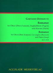 Donizetti, Gaetano: Una furtiva lagrima für Oboe (Oboe d'amore), Englischhorn (Fagott) und Klavier (Harfe), Stimmen 