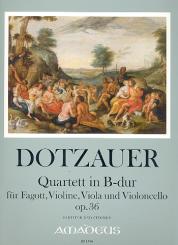 Dotzauer, Justus Johann Friedrich: Quartett B-Dur op.36 für Fagott, Violine, Viola und Violoncello, Partitur und Stimmen 