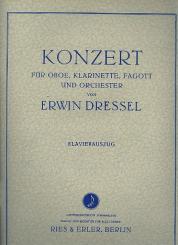 Dressel, Erwin: Konzert für Oboe, Klarinette, Fagott und Orchester, Klavierauszug und Solostimmen in Partitur 
