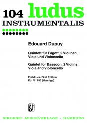 Dupuy, Édouard: Quintett für Fagott und Streichquartett, Stimmen 