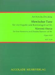 Dvorak, Antonin Leopold: Slawischer Tanz op.46,8 für 4 Fagotte und Kontrafagott ad lib., Partitur und Stimmen 