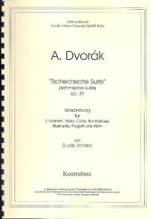 Dvorak, Antonin Leopold: Tschechische Suite op.39 für 2 Violinen, Viola, Violoncello, Kontrabass, Klarinette, Horn und Fagott, Partitur und Stimmen 