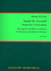 Eccles, Henry: Sonate e-Moll Nr.11 für Fagott und Bc  
