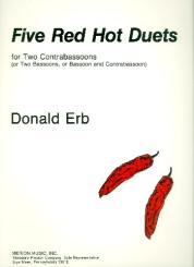 Erb, Donald: 5 red hot Duets for 2 contrabassoons (bassoons), score 