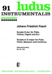 Fasch, Johann Friedrich: Sonate D-Dur für Flöte, Violine, Fagott und Bc 