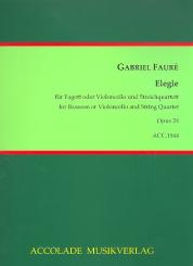 Fauré, Gabriel Urbain: Elegie op.24 für Fagott (Violoncello) und Streichquartett, Partitur und Stimmen 