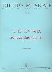 Fontana, Giovanni Battista: Sonata duodecima für Violine, Fagott und Bc, Stimmen 