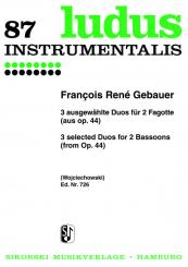 Gébauer, Francois-Réné: 3 ausgewählte Duos op.44 für 2 Fagotte Stimmen 